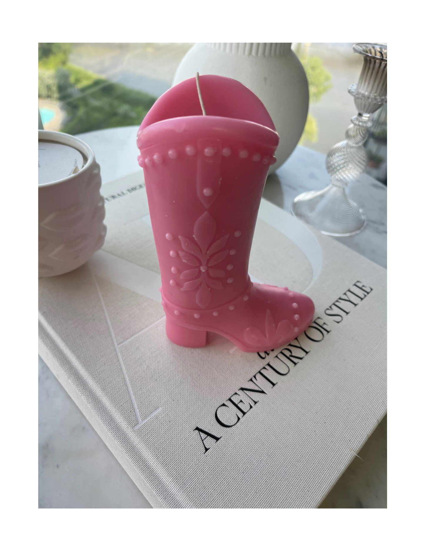 Pink Boot candle